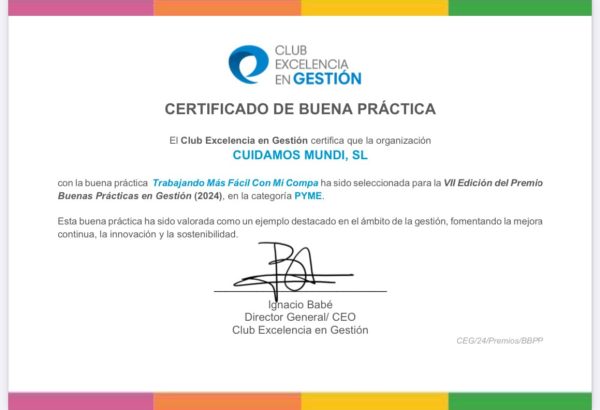 certificado buena práctica